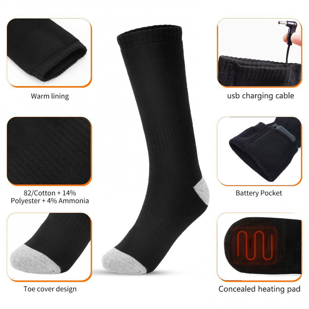 3-speed heating socks with charging intelligent heating warm feet outdoor anti cold long socks for warmth