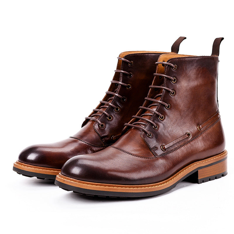 Leather British Men's Retro Martin Boots