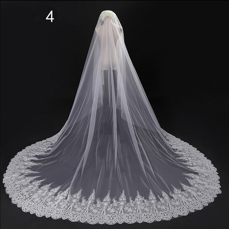 Bride Wedding Veil Long Long Tail