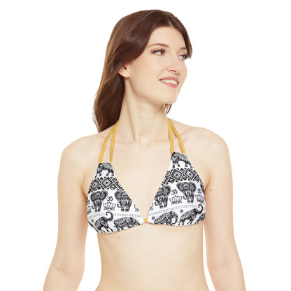 LCM23 African Elephant Print Strappy Bikini Set (AOP)