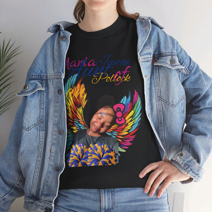 Aunt of an Angel For my family in Honor of Maria Pollock Unisex Heavy Cotton Tee(back customizable for name)