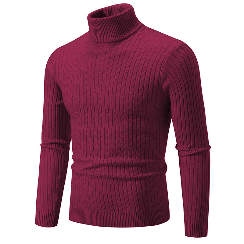 Pullover High Collar Casual Sweater Men