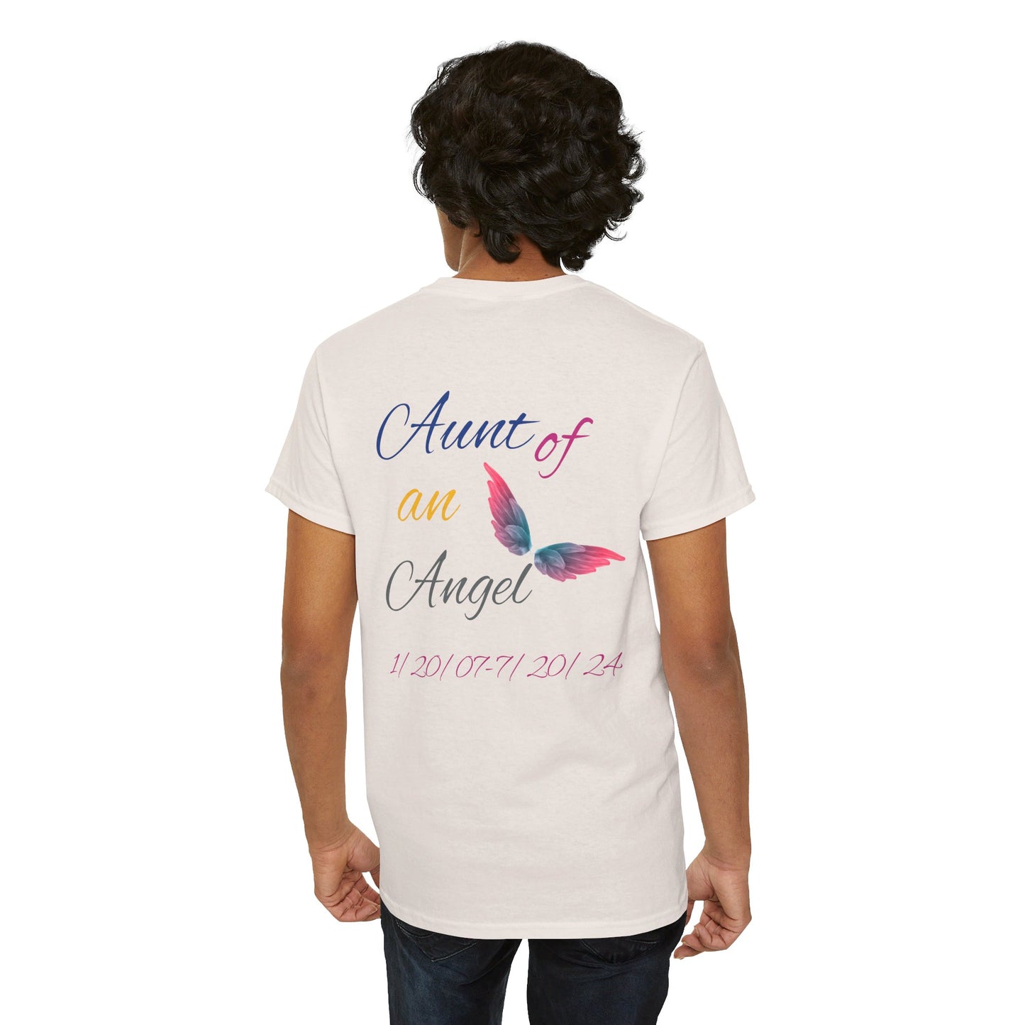 Aunt of an Angel For my family in Honor of Maria Pollock Unisex Heavy Cotton Tee(back customizable for name)