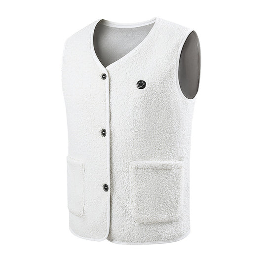 New autumn and winter intelligent heating vest with 16 zones of heating, Teddy velvet fabric, carbon fiber heating and insulation