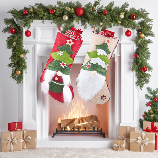 Christmas Decorations 3D Elf Faceless Dolls Christmas Stockings