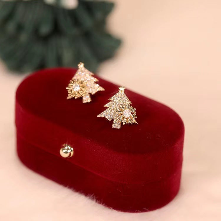 Rotatable Christmas Tree Earrings