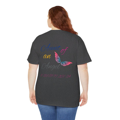 Aunt of an Angel For my family in Honor of Maria Pollock Unisex Heavy Cotton Tee(back customizable for name)