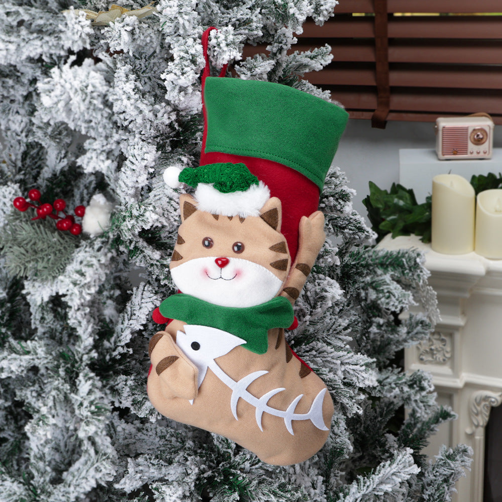 3D Creative Cat and Dog Christmas Socks