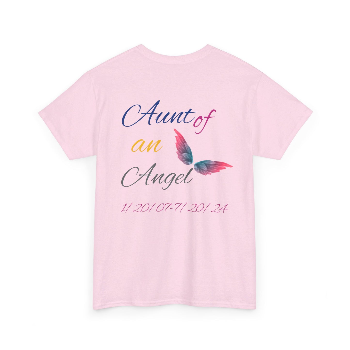 Aunt of an Angel For my family in Honor of Maria Pollock Unisex Heavy Cotton Tee(back customizable for name)