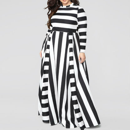 Plus Size Striped Woman''s Dress