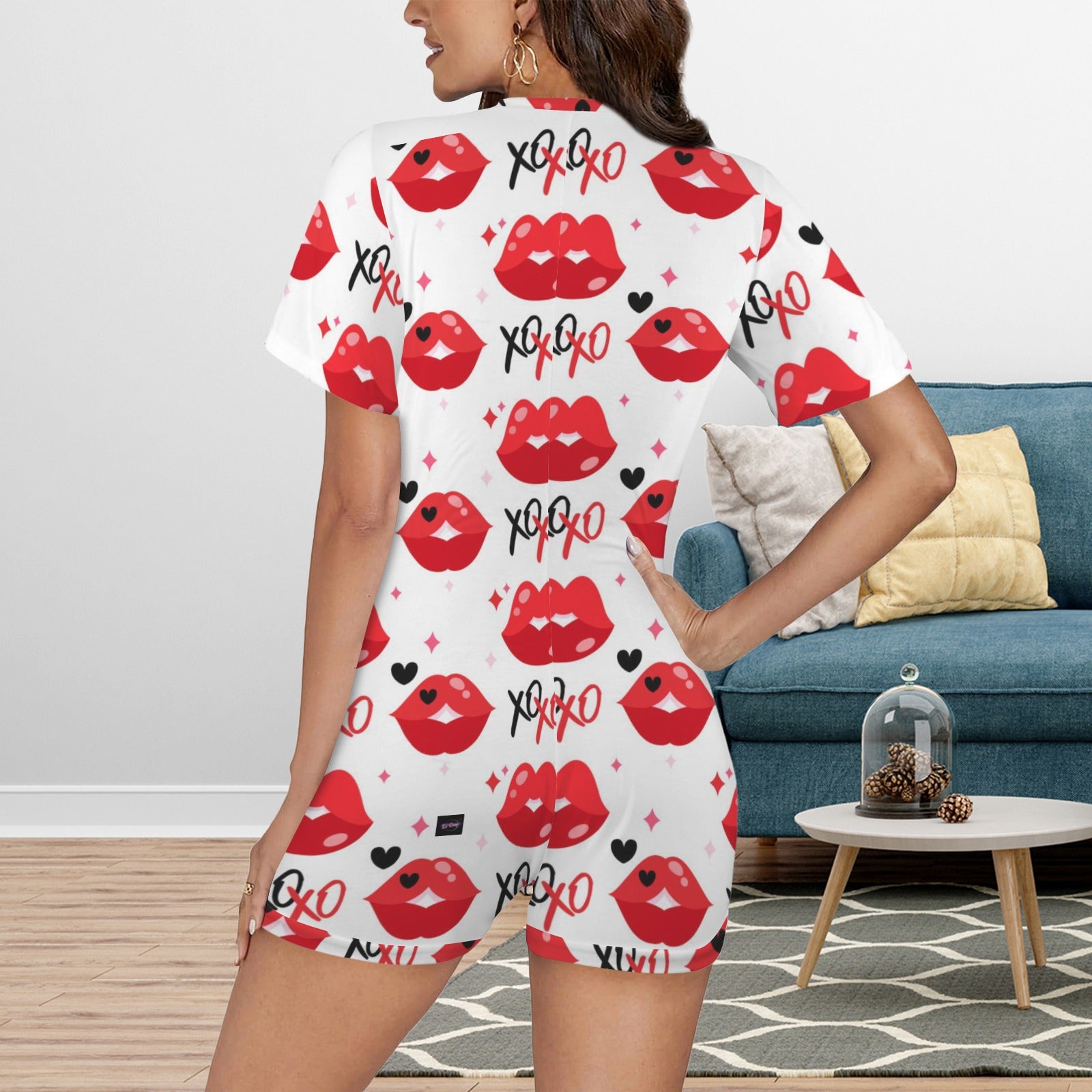 LeCoopMerch23 XOXO Kisses V-Neck Onesies Pajamas