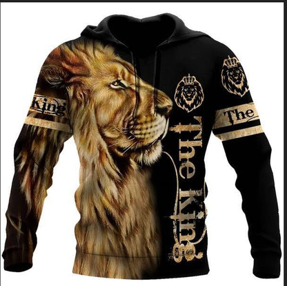 Tiger 3D Digital Printing Loose Hooded Sweater Men