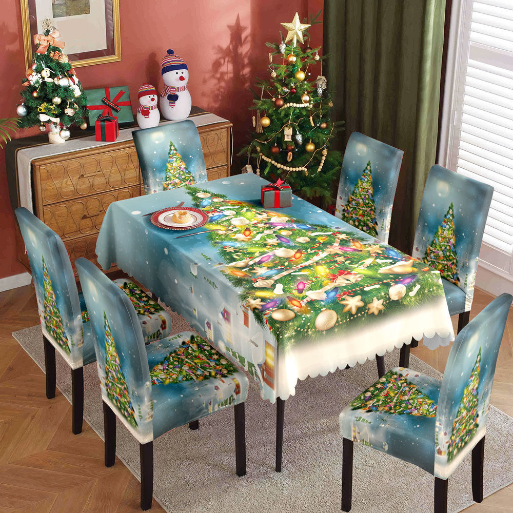 Christmas printed tablecloth/chair cover