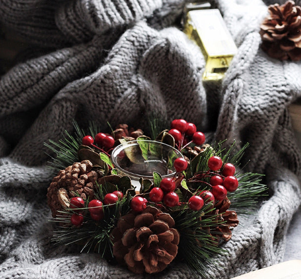 Pine needle branch candlestick garland