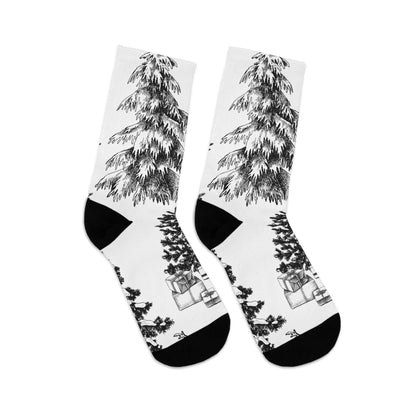 LCM23 White Xmas Recycled Poly Socks