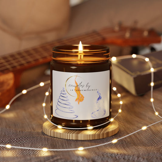 Candles by Le' Coop Blue Xmas Scented Soy Candle (Multi-Size, Amber Jar)