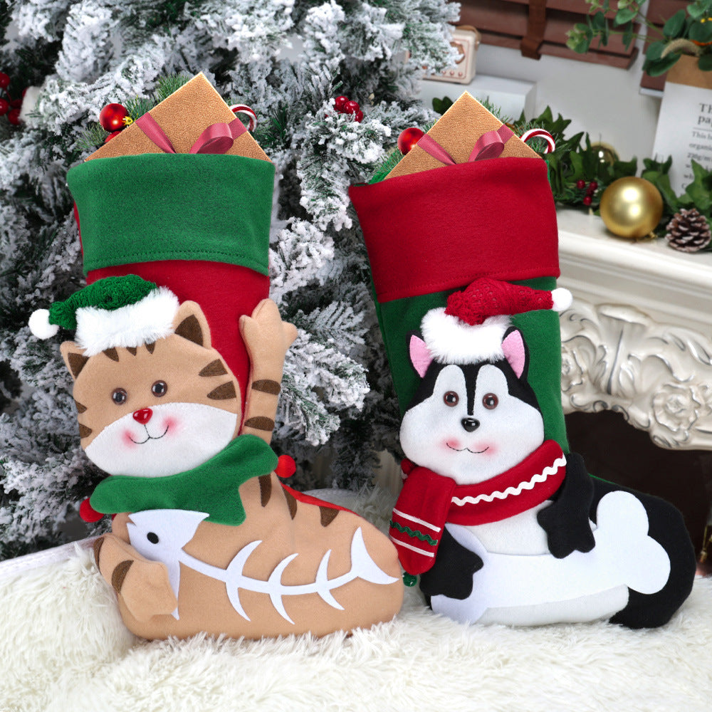 3D Creative Cat and Dog Christmas Socks