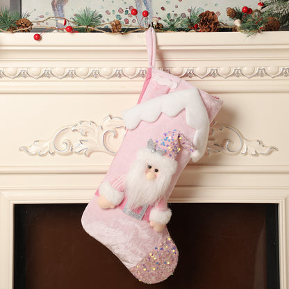 Christmas pink sequins stockings