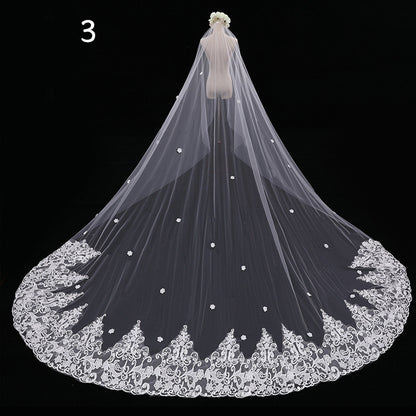 Bride Wedding Veil Long Long Tail