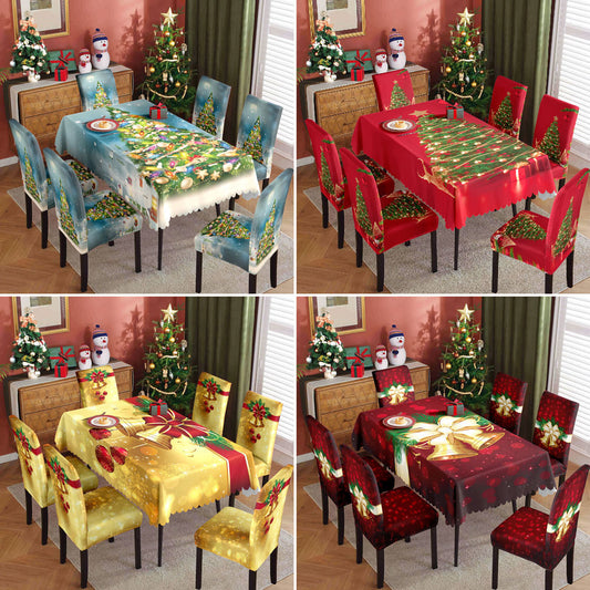 Christmas printed tablecloth/chair cover