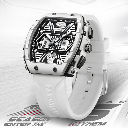 Men's three eye shaking sonic explosive quartz wristwatch