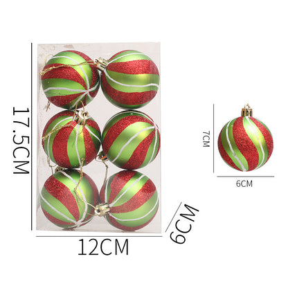 Christmas Ball Red White Green Spot Penalty Ball Christmas Tree Ornament Hand drawn Christmas Ball Plastic Painted Ball