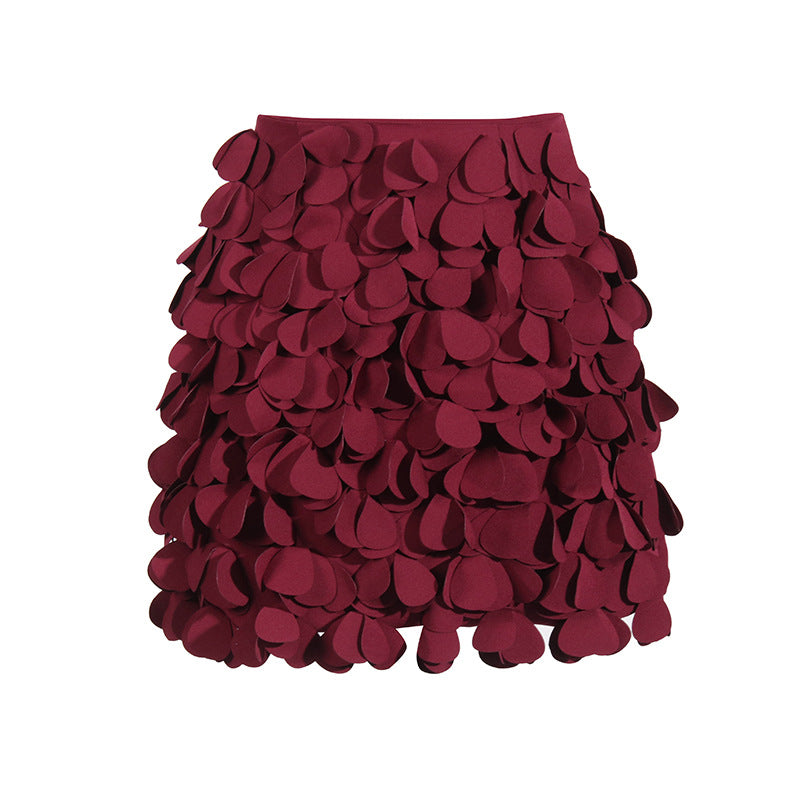 Spicy girl style irregular circular patchwork short skirt