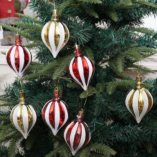 Christmas decoration red and white painted electroplating painted gourd pendant Christmas tree pointed fruit pendant