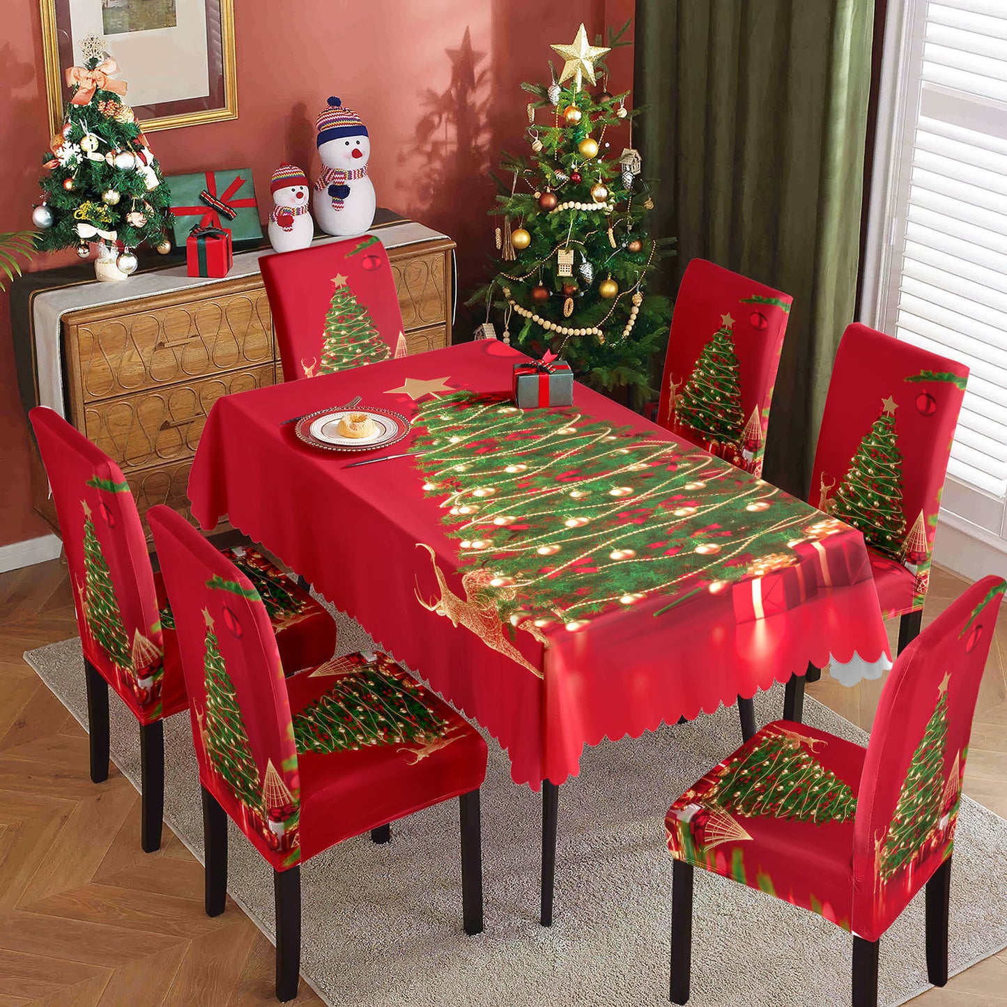 Christmas printed tablecloth/chair cover