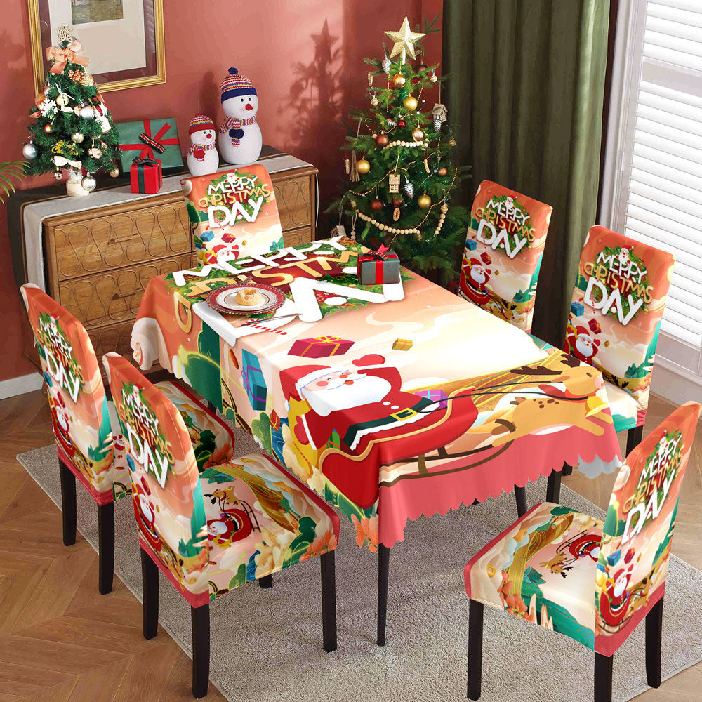 Christmas waterproof tablecloth