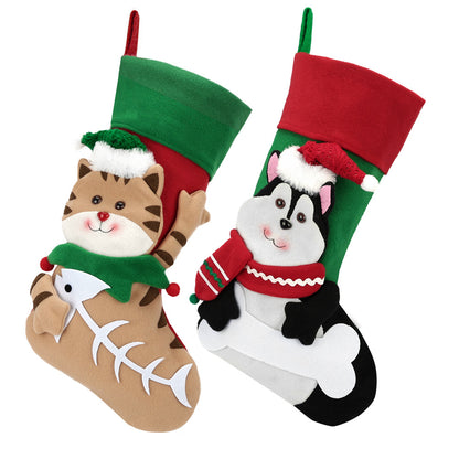 3D Creative Cat and Dog Christmas Socks