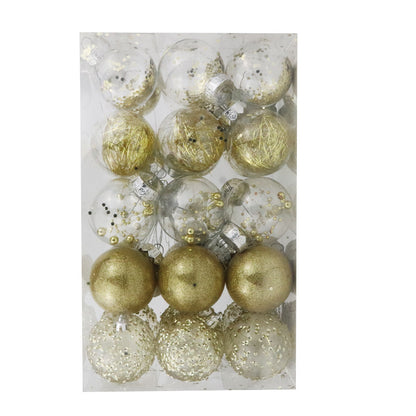 6cm30PCSpet Transparent Christmas Ball Set