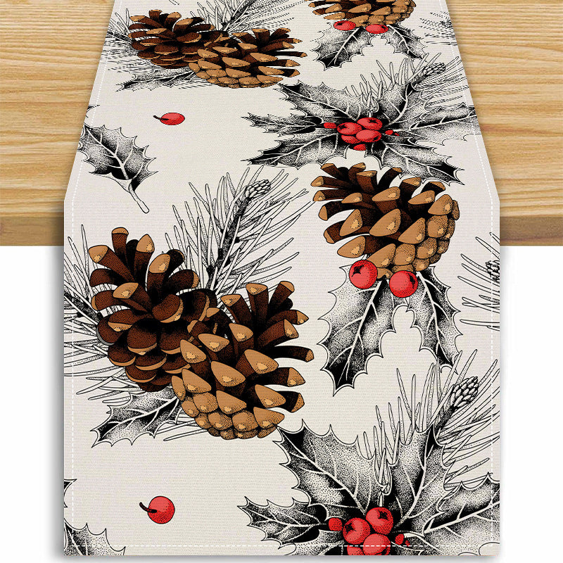 Pinecone Decoration Table Flag/Runner