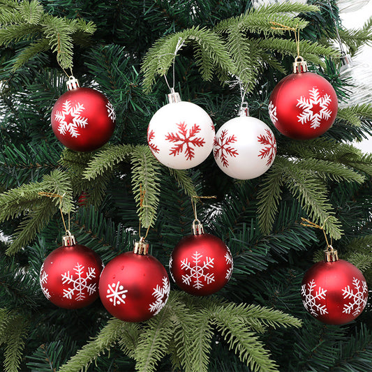 Christmas Decorations 6cm Snowflake Painted Christmas Ball