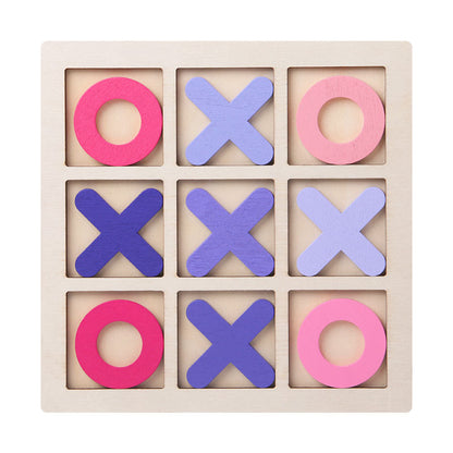 Wooden OX Well Chess Children's Puzzle Nine Palace Grid Triple Chess Game Parent Child Desktop Interaction Christmas Toy Gift