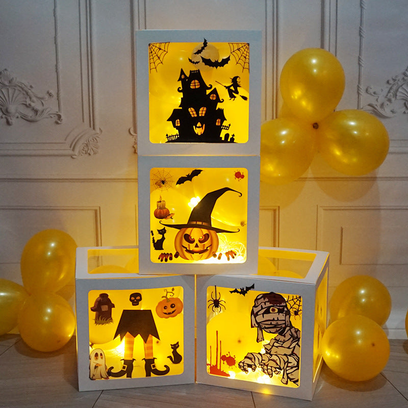 Halloween Balloon Boxes Black/White Party Decor