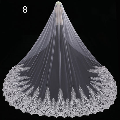 Bride Wedding Veil Long Long Tail