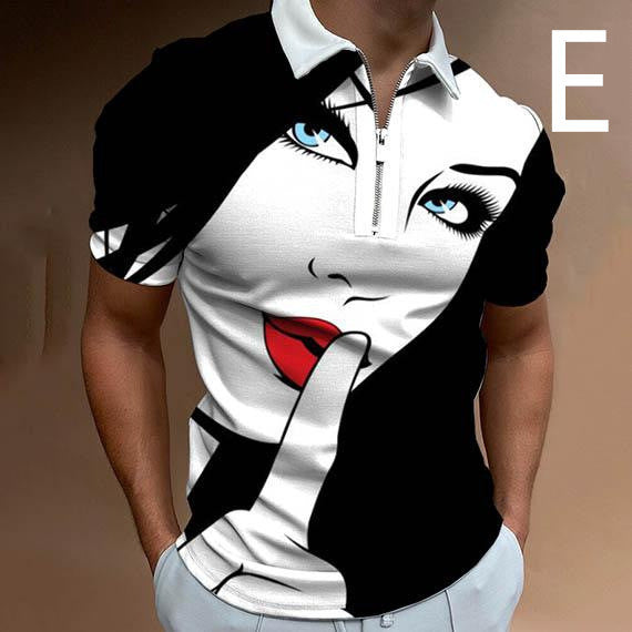 Face Art Print Short Sleeve Men's Shirt