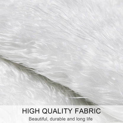 White Christmas Tree Skirt Plush Faux Fur
