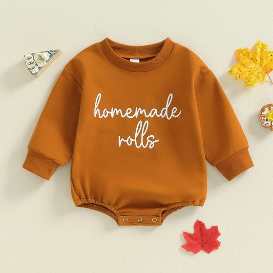 Creative Thanksgiving Printing Kids' Rompers