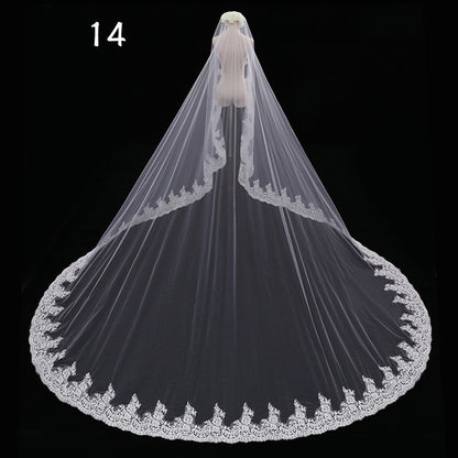 Bride Wedding Veil Long Long Tail