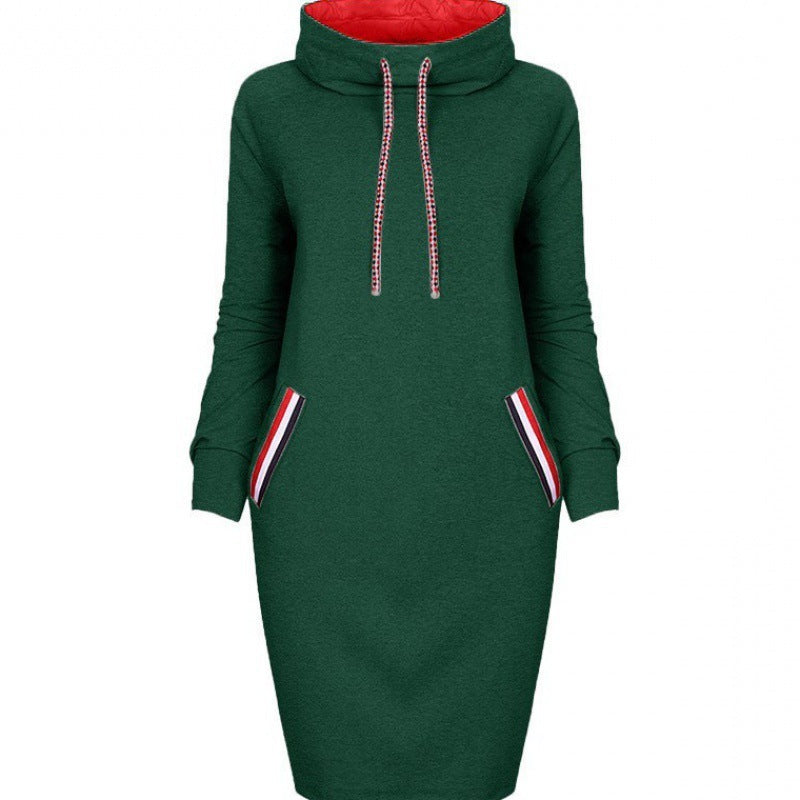 Autumn winter dress w/hood