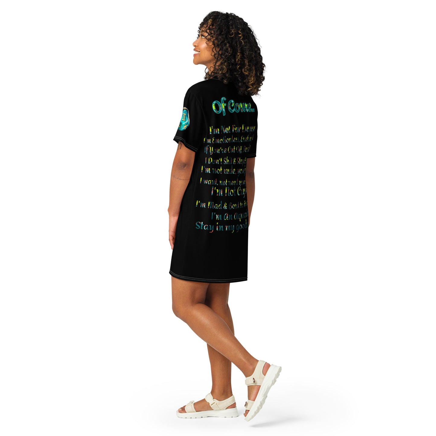 T-shirt dress/I'mAnAquarius2Black