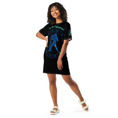 T-shirt dress/I'mAnAquarius2Black