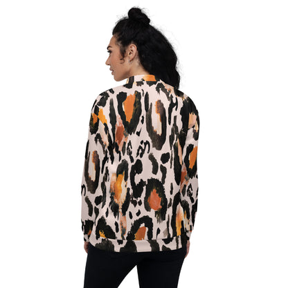 Tiger Print Unisex Bomber Jacket/Created with kittl.com