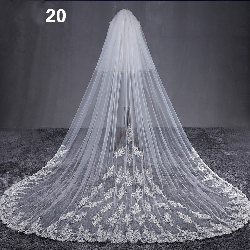 Bride Wedding Veil Long Long Tail