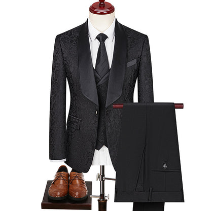 Men's Jacquard Groom Suit