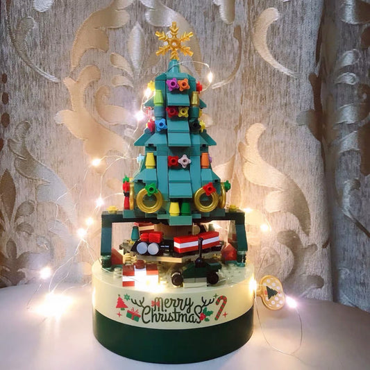 Christmas Tree Blocks Spin Music Box