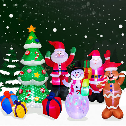 Christmas LED Lights Glowing Santa Tree Snowman Inflatable Outdoor Garden Decor