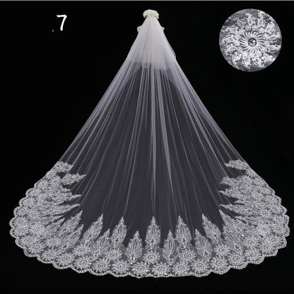 Bride Wedding Veil Long Long Tail